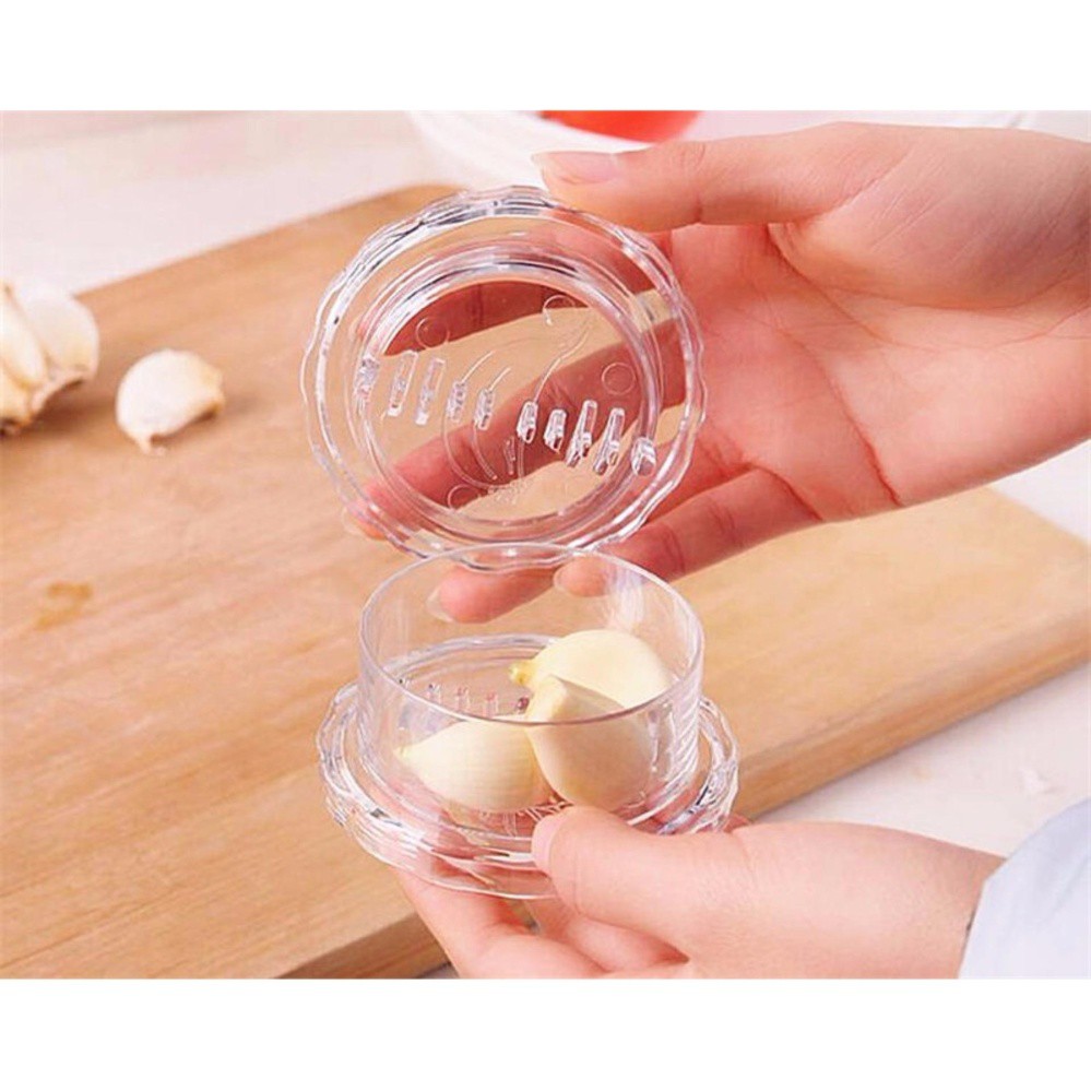 Dụng cụ xay tỏi,ớt,gừng cầm tay nhựa trong Acrylic cao cấp Size 8*4.2cm