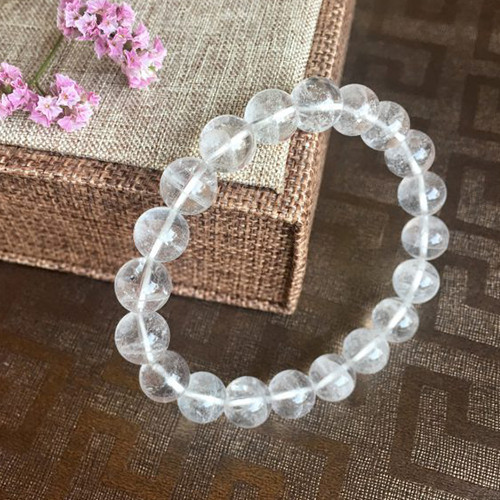 Vòng tay Đá phong thủy Thạch Anh Trắng cho Tuổi Mùi 10ly AKO3