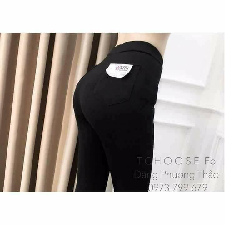 Quần legging 4 túi chất cotton dày mịn thoáng mát thời trang quần warm 4 túi