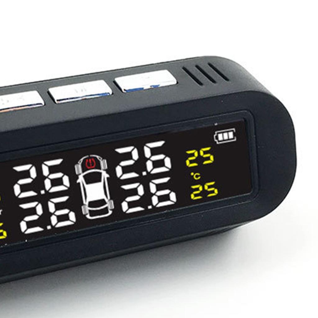 Solar USB LCD Car Tire Pressure Monitoring System + 4 Internal Sensors Set