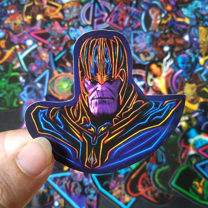 Bộ Sticker dán cao cấp chủ đề AVENGERS PHONG CÁCH ĐÈN NEON - Dùng dán Xe, dán mũ bảo hiểm, dán Laptop