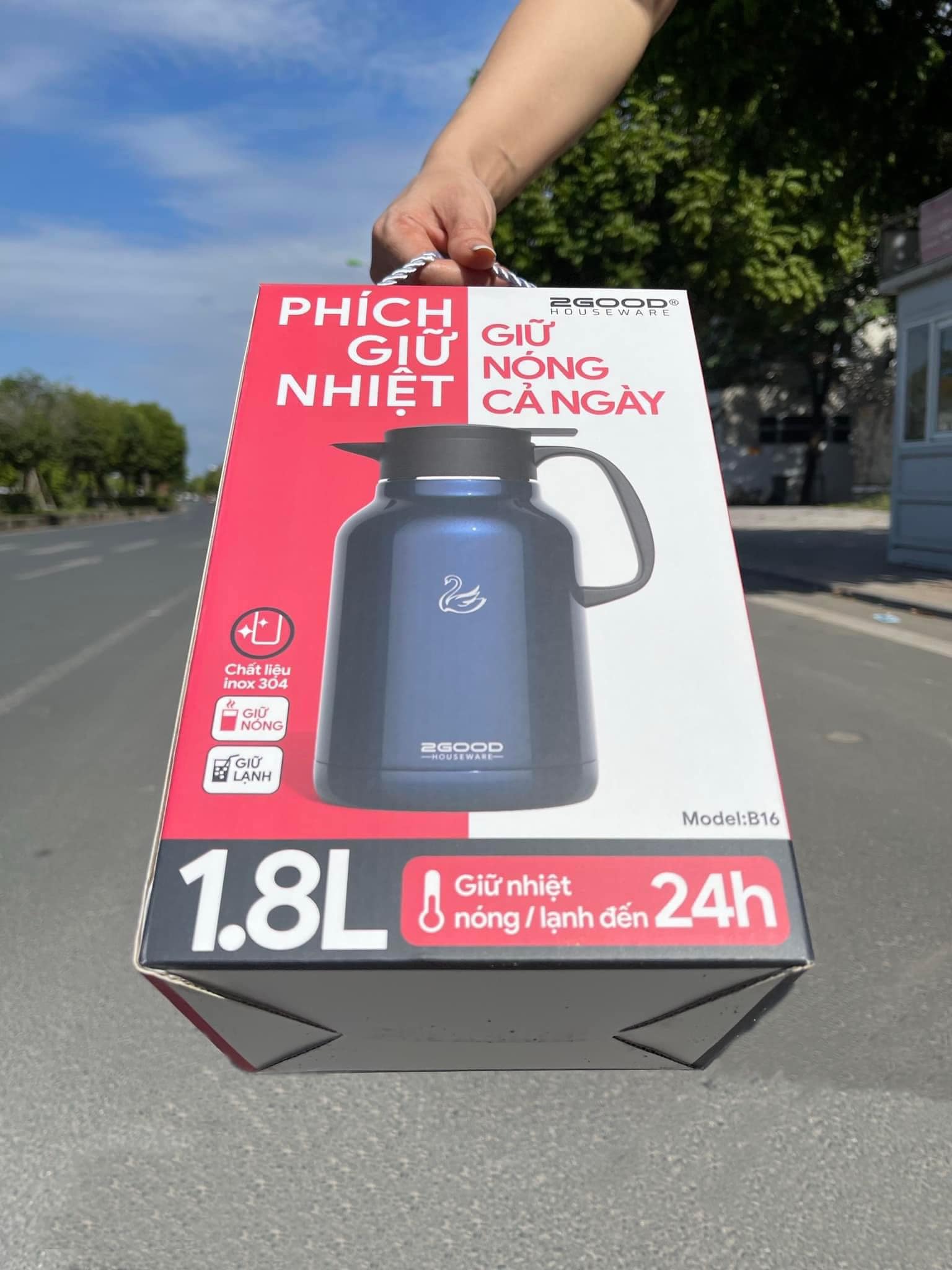 Phích Pha Trà Giữ Nhiệt 2GOOD FLASK B16 (1.8L)- hàng chính hãng