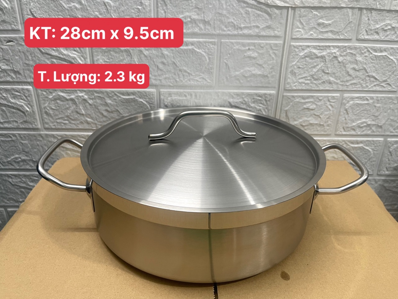 Nồi Inox 2 Quai Cao Cấp 3 Đáy _ Dung Tích: 6Lít _