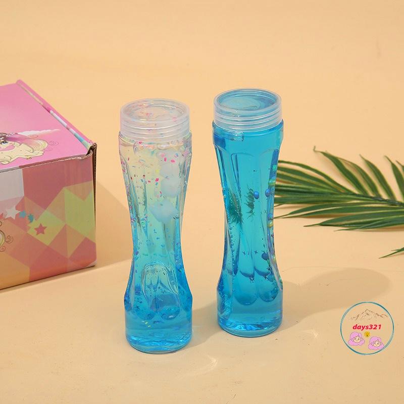 Slime DẠNG CHAI XOẮN 380ML charm nhũ đa dạng 9 màu cực đẹp Đồ chơi hũ slam chất nhờn ma quái squishy