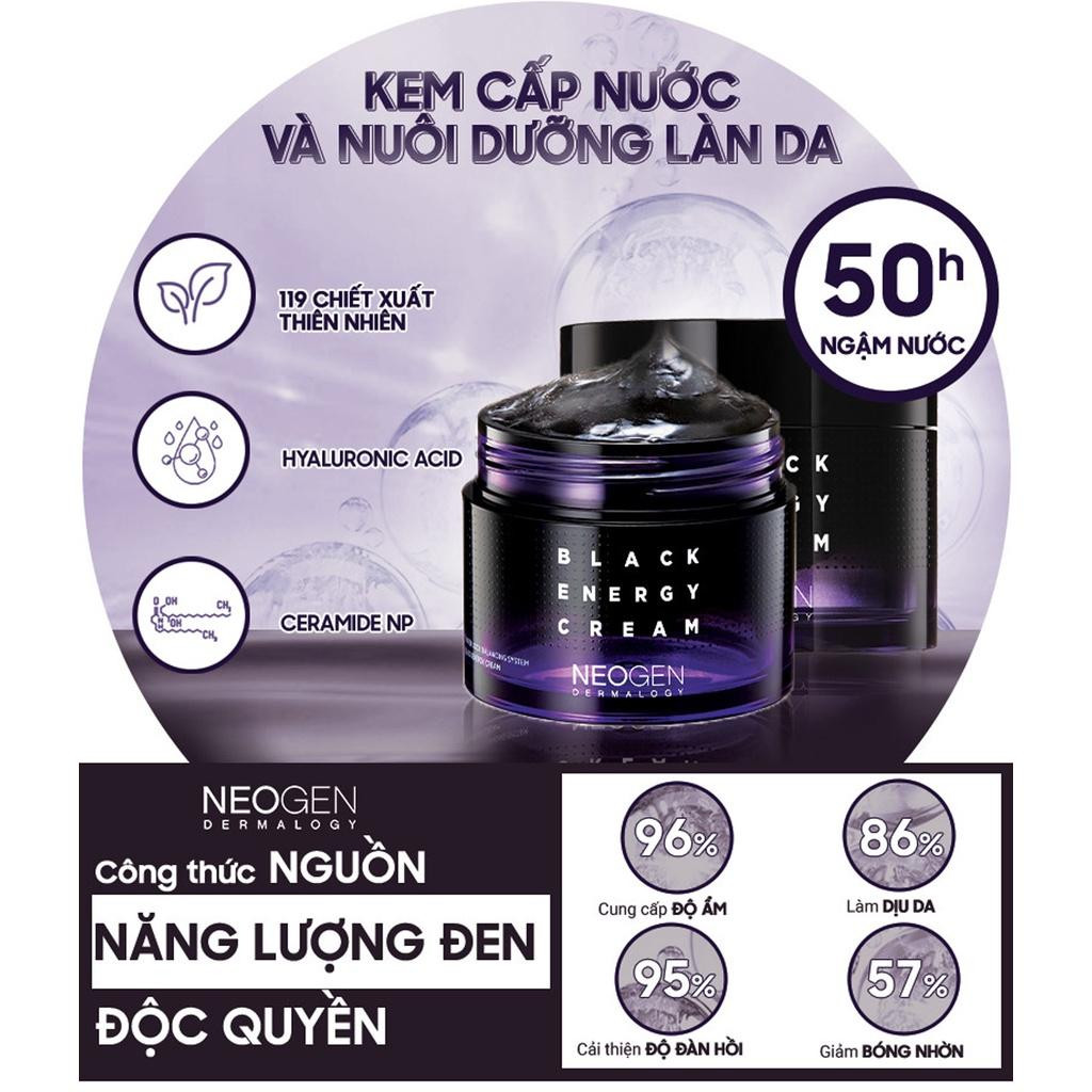 Kem Dưỡng Cấp Nước Cho Da Nhạy Cảm Neogen Dermalogy Black Energy Cream 80ml