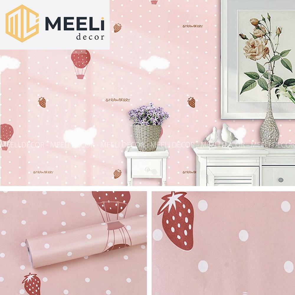 Cuộn 5m dài Giấy dán tường phòng ngủ, sẵn keo dễ dán, pvc chống thấm nước, kt 5m x 45cm, ME19