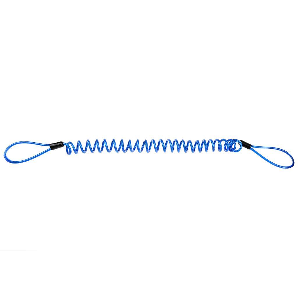 3-25pack Steel Lanyard Spring Coil Wire Lock Safety Cable Lanyard Tether Blue