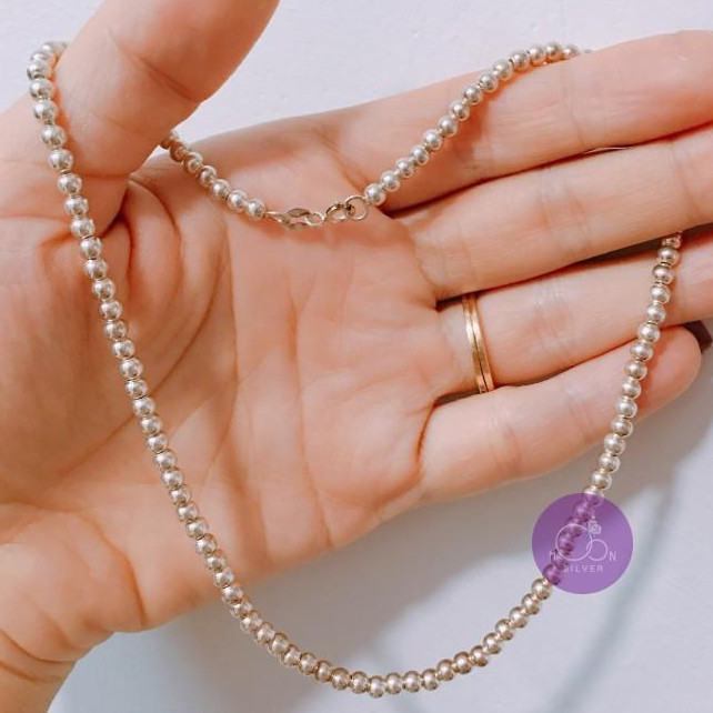 Dây chuyền bạc dây bi nhỏ 2-8 tuổi