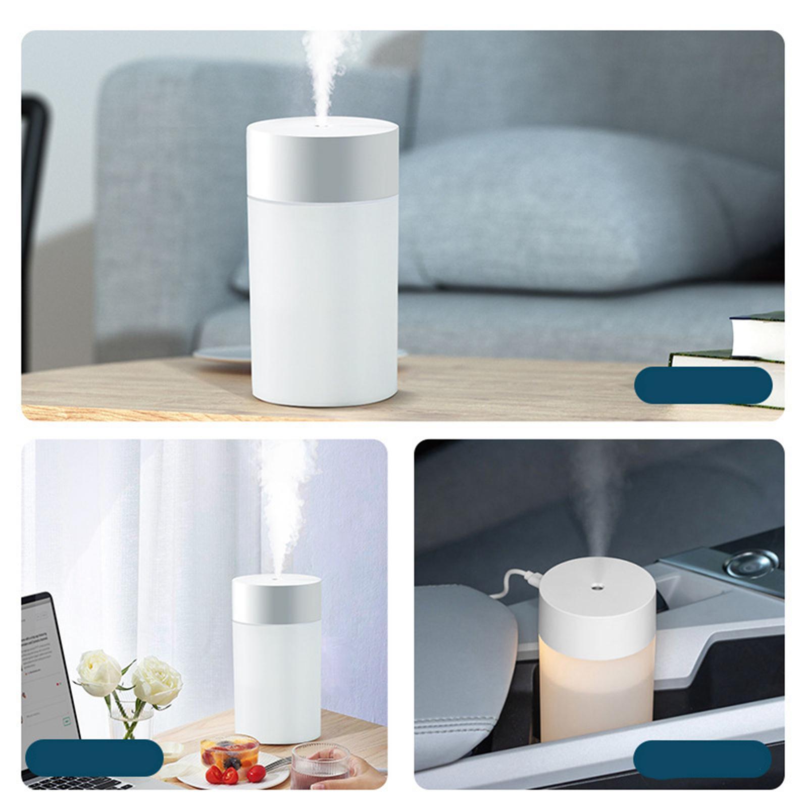 260ml Portable USB Air Humidifier Cool Mist Essential Oil Diffuser Night Light for Car Home Sleep 2 Mist Modes Auto Off Moisturizing Skin