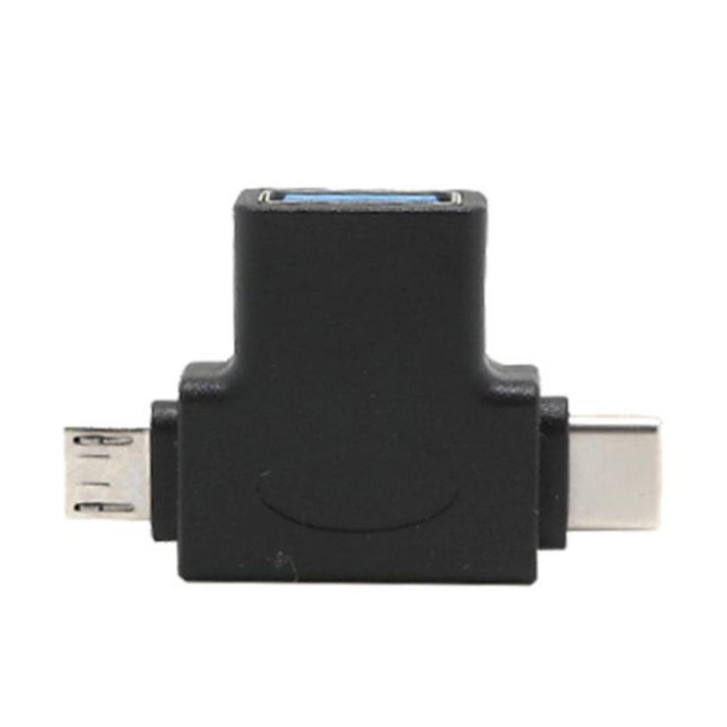 2-in-1 Micro USB Type C OTG Adapter, USB-C Male Micro USB Male to USB-A 3.0