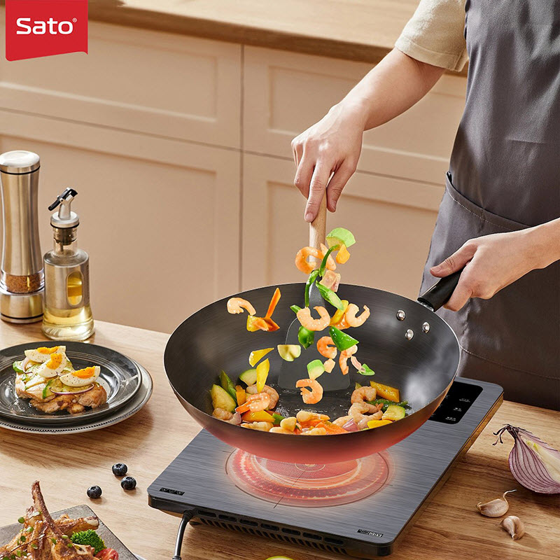 Bếp từ đơn SATO BT025 - Mặt kính cường lực cao cấp chống xước, chịu nhiệt lên tới 750 °C độ bền cao và an toàn tuyệt đối - Miễn phí vận chuyển toàn quốc - Hàng chính hãng