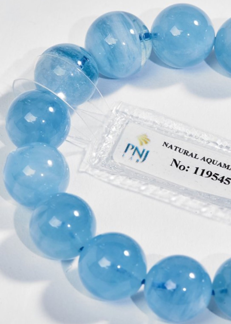 Gembank Vòng Tay Đá Aquamarine Ngọc Biển Xanh 13MM Kèm Giấy Kiểm Định