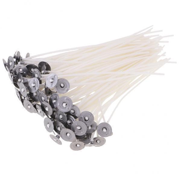 3-4pack Wholesale Cotton Candle Wicks with Sustainers for Candle Making 100pcs