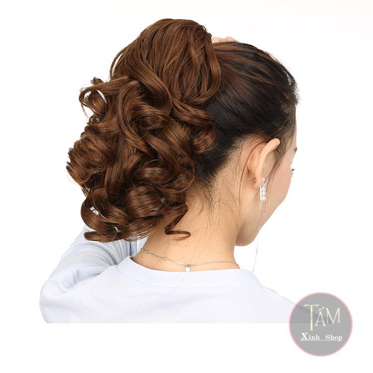 Đuôi tóc giả xoăn lọn ngắn quý bà 25cm
