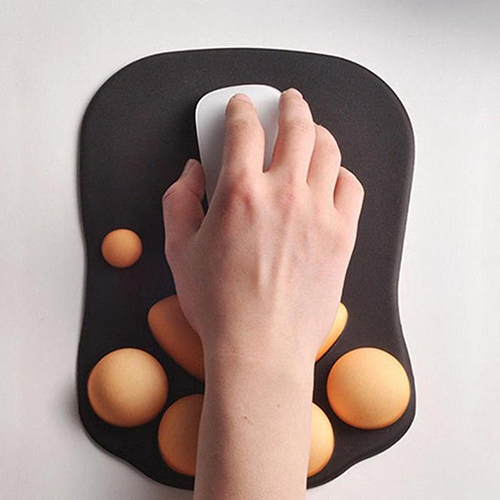 Miếng Lót Chuột Silicone CÓ ĐỆM TAY hình chân mèo - Hàng Chính Hãng