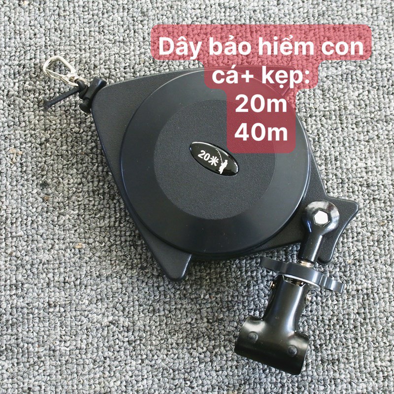 Guồng Dây Bảo Hiểm Tự Rút Cần Câu Đài - Dây Bảo Vệ Cần Câu Hình Con Cá Kèm Kẹp Và Bộ Gắn Thùng