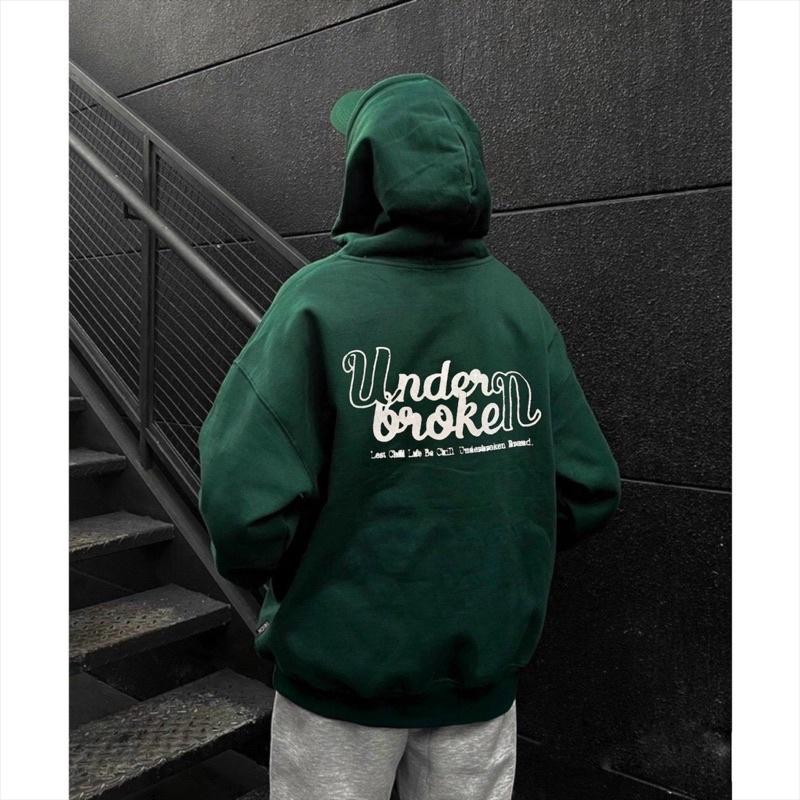 Áo KHOÁC Hoodie XANH LÁ UNDER BROKEN và Ulzzang Unisex