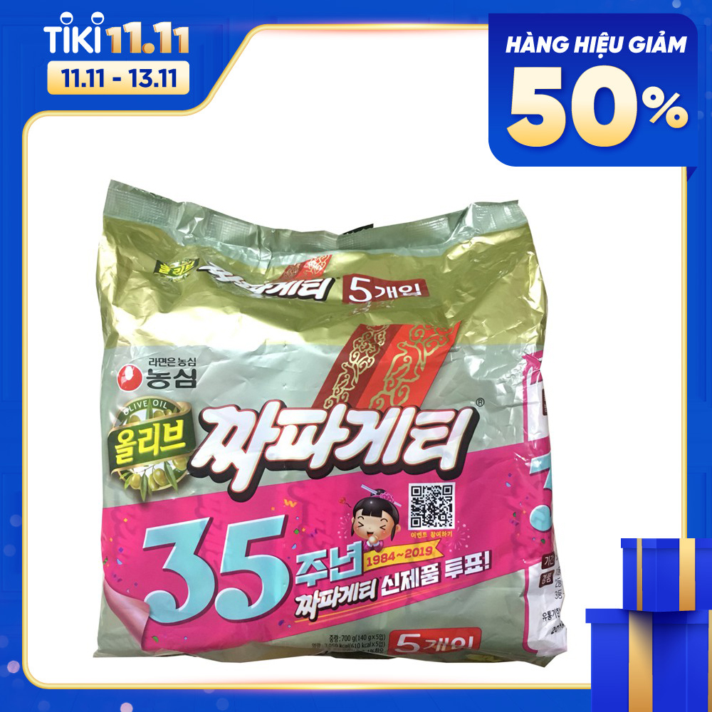 Bịch 5 Gói Mì Tương Đen Chapagetti Hàn Quốc