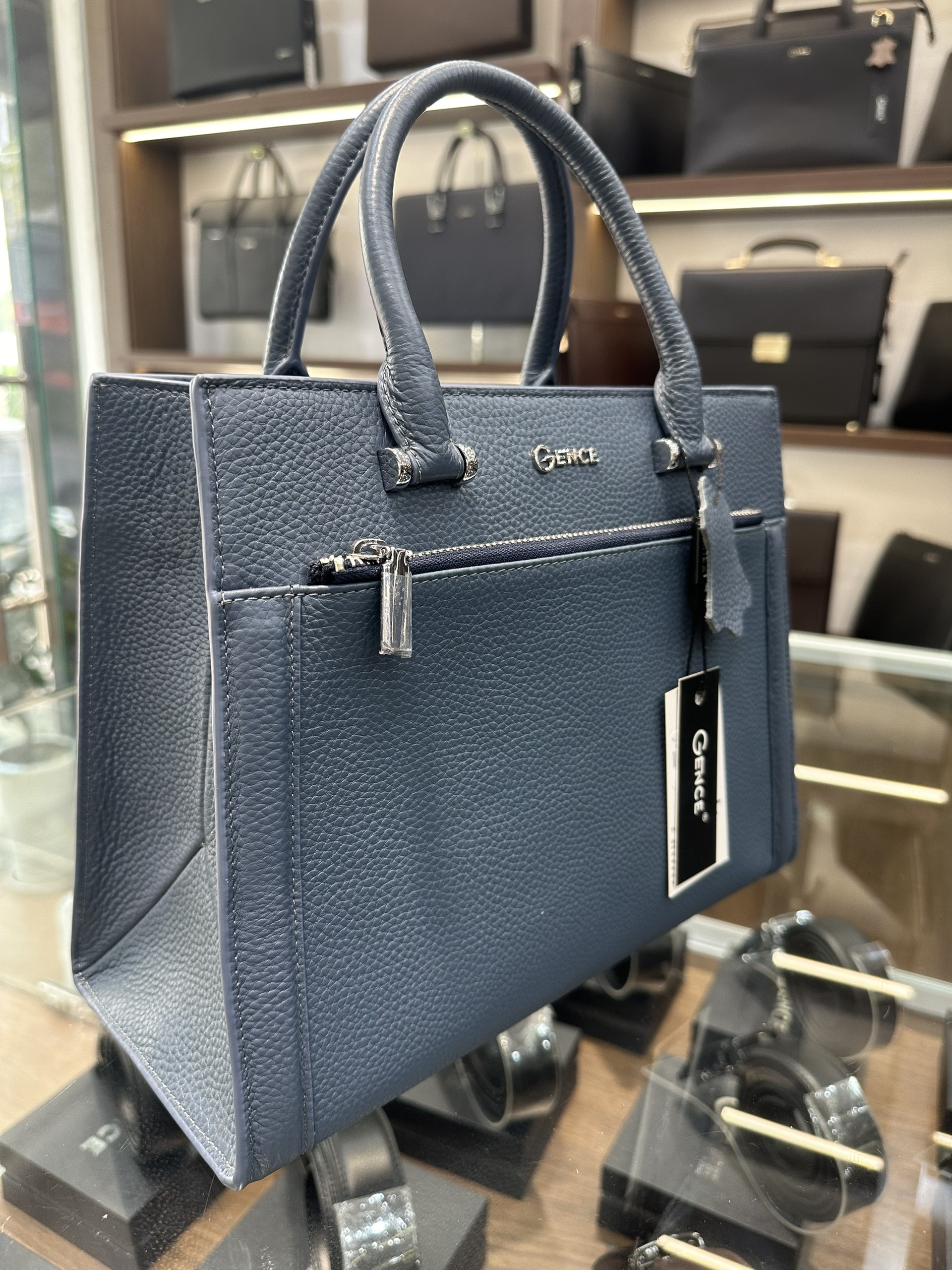Túi Xách Nữ Túi Đeo Chéo Thời Trang GENCE TX14 Chất Liệu Da Bò Cao Cấp Màu Blue Fairy