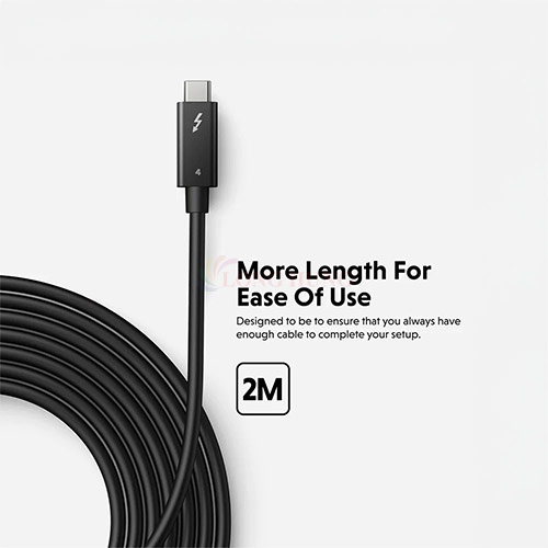 Cáp USB Type-C to Type-C HyperDrive Thunderbolt 4 PD 100W 2m HDTB4AC2GL - Hàng chính hãng