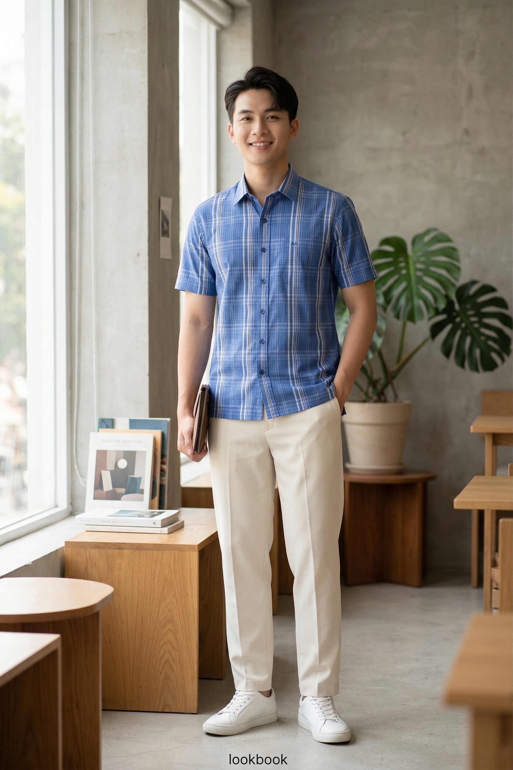 Áo sơ mi tay ngắn nam Khatoco Sale 350k ( giá tem 438k) size S