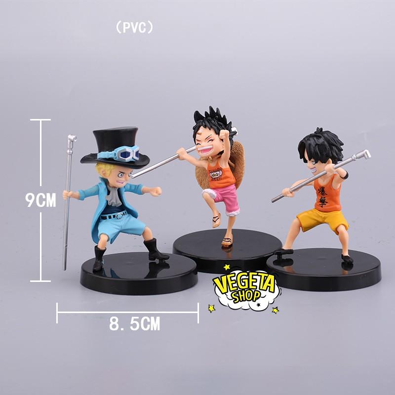 Mô hình One Piece - Set 3 anh em Sabo Portgas D Ace Monkey D Luffy hồi nhỏ - Có 2 loại đế chung và riêng - Cao 9~10 cm