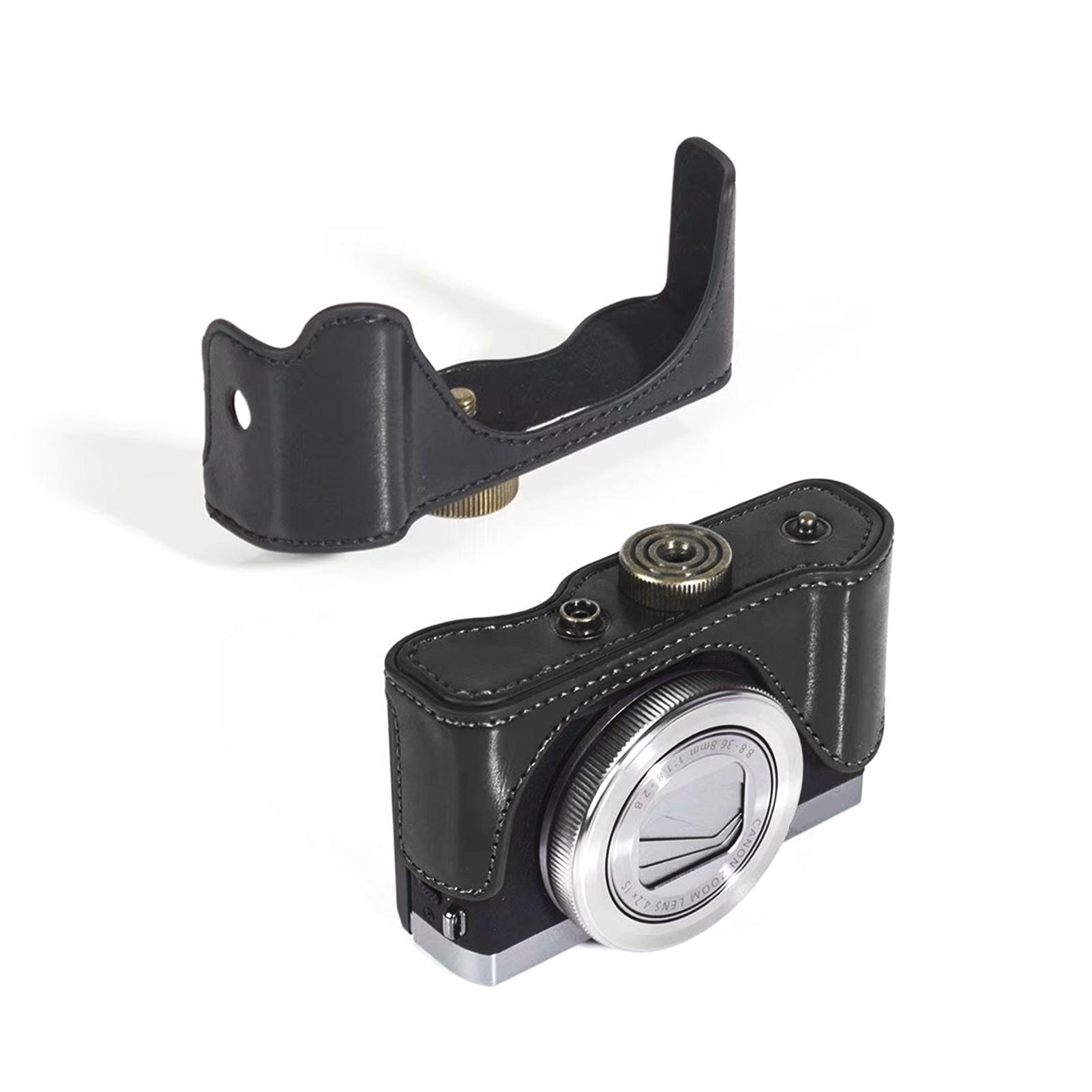 Túi đựng máy ảnh bằng da PU cho Canon G7X III có Dây đeo vai