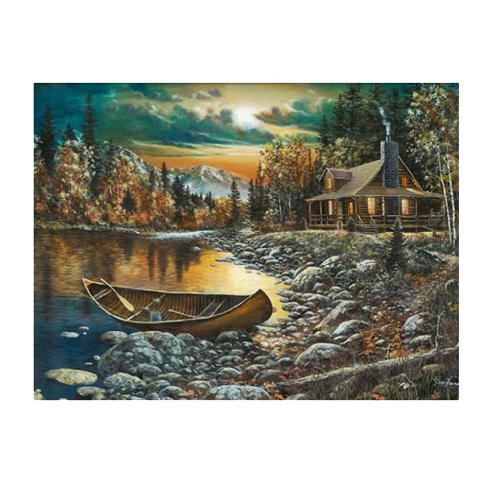 DIY 5D Diamond Painting Embroidery Cross Craft Stitch Home Decoration Arts Crafts, Lakeside 38x30cm