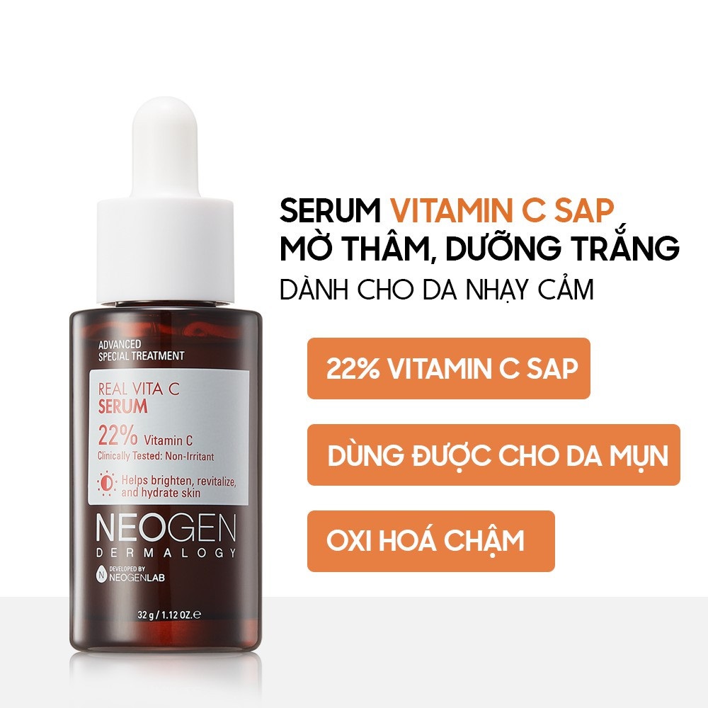 Siêu Tinh Chất Xoá Thâm Dưỡng Trắng Da Vitamin C SAP Neogen Dermalogy Real Vita C Serum 32g