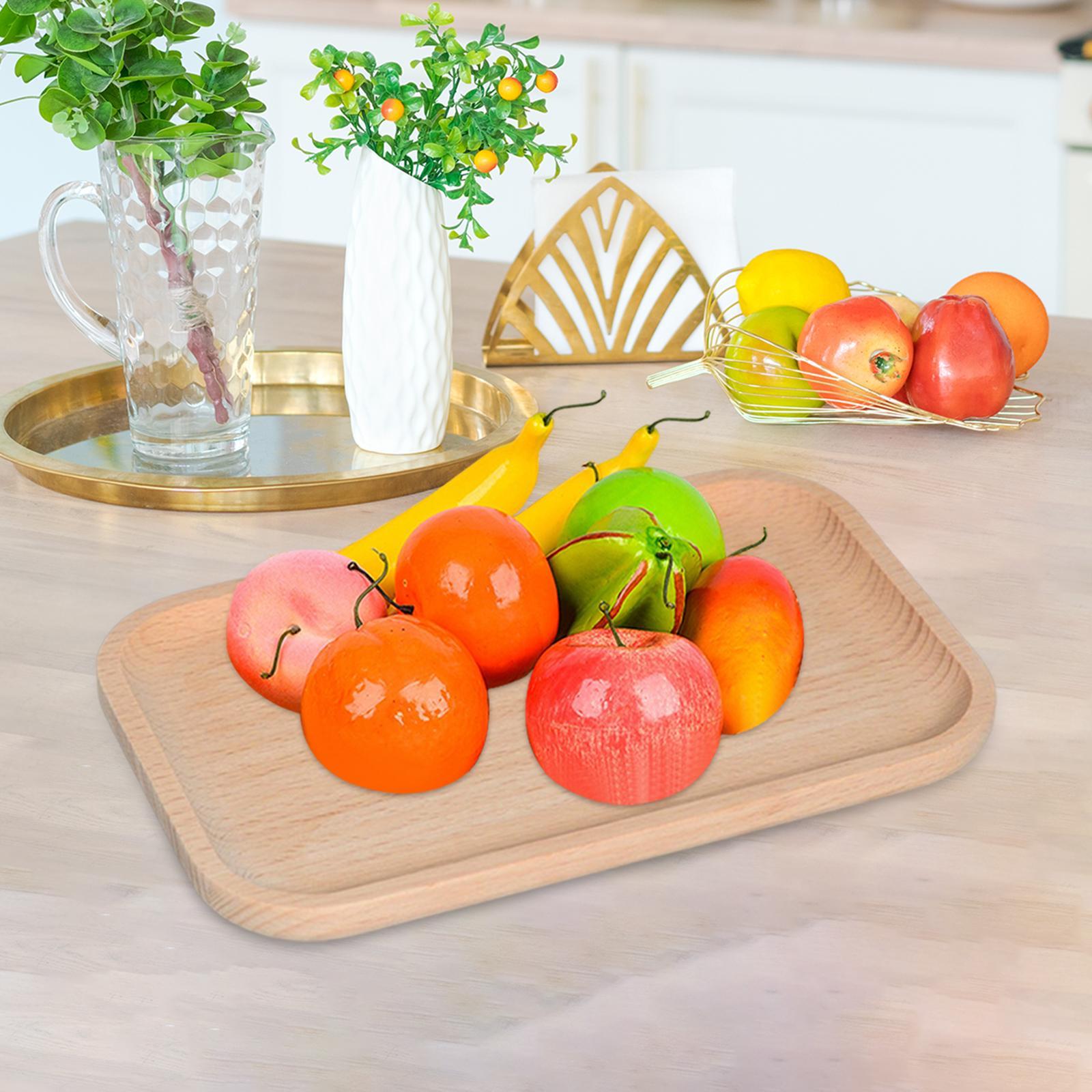 Wooden Serving Tray Home Food Tray for Restaurant Countertop Bedroom