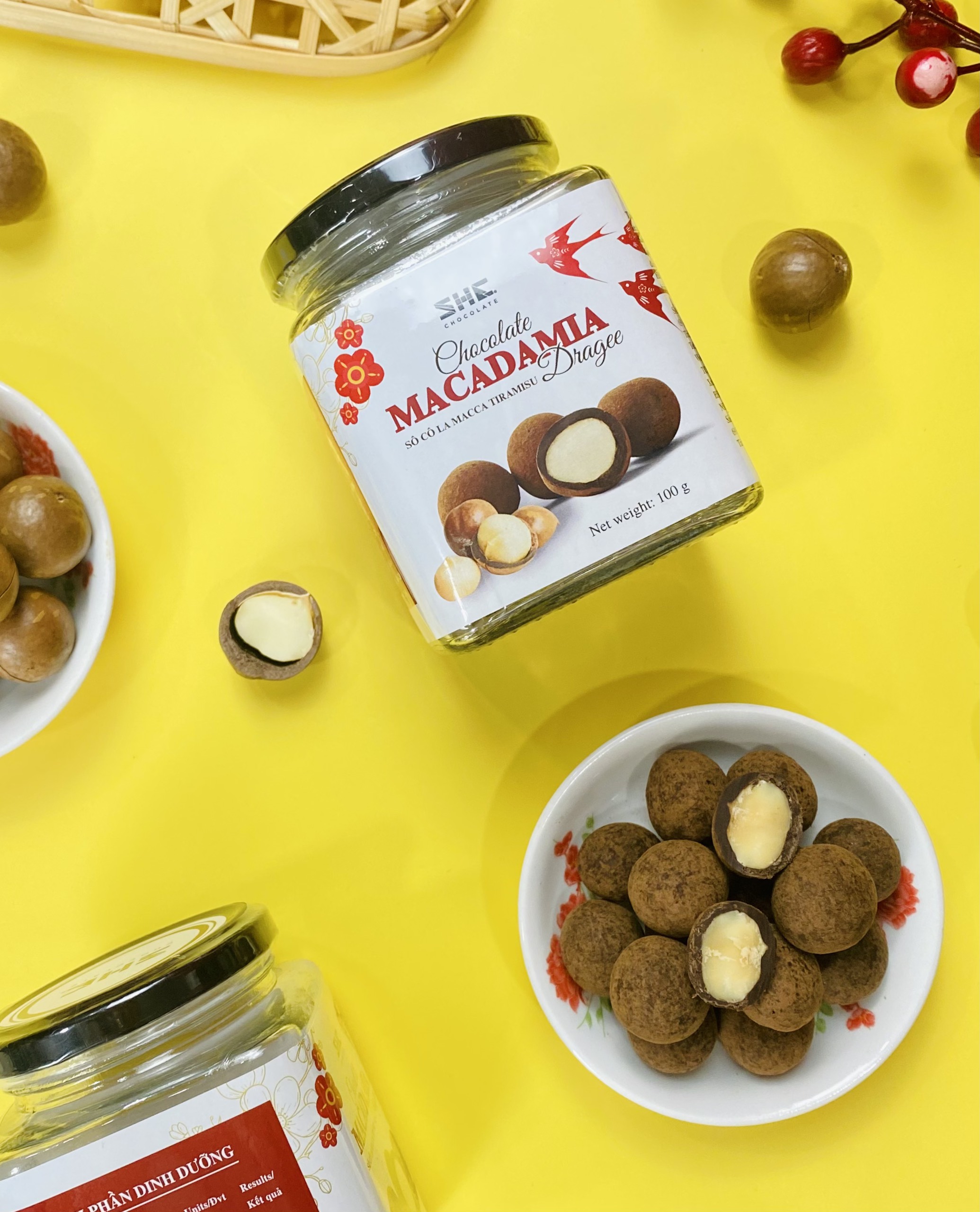 Socola Macca Tiramisu - Hũ 100g - SHE Chocolate - Tốt cho sức khỏe - Quà tặng người thân, dịp lễ, thích hợp ăn vặt