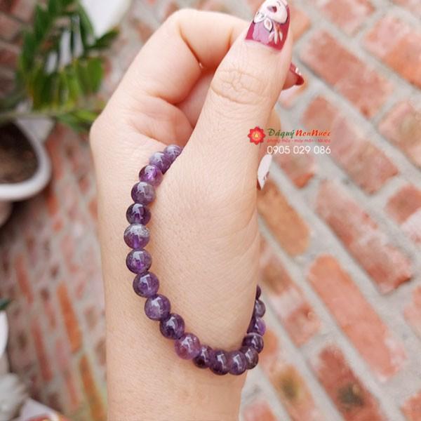 Vòng tay Nữ thạch anh tím tự nhiên kích thước hạt 8ly