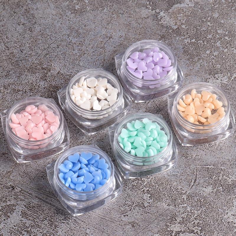 Charm móng hình Trái tim, Trái Đào nhỏ đổi màu trang trí móng, Nail