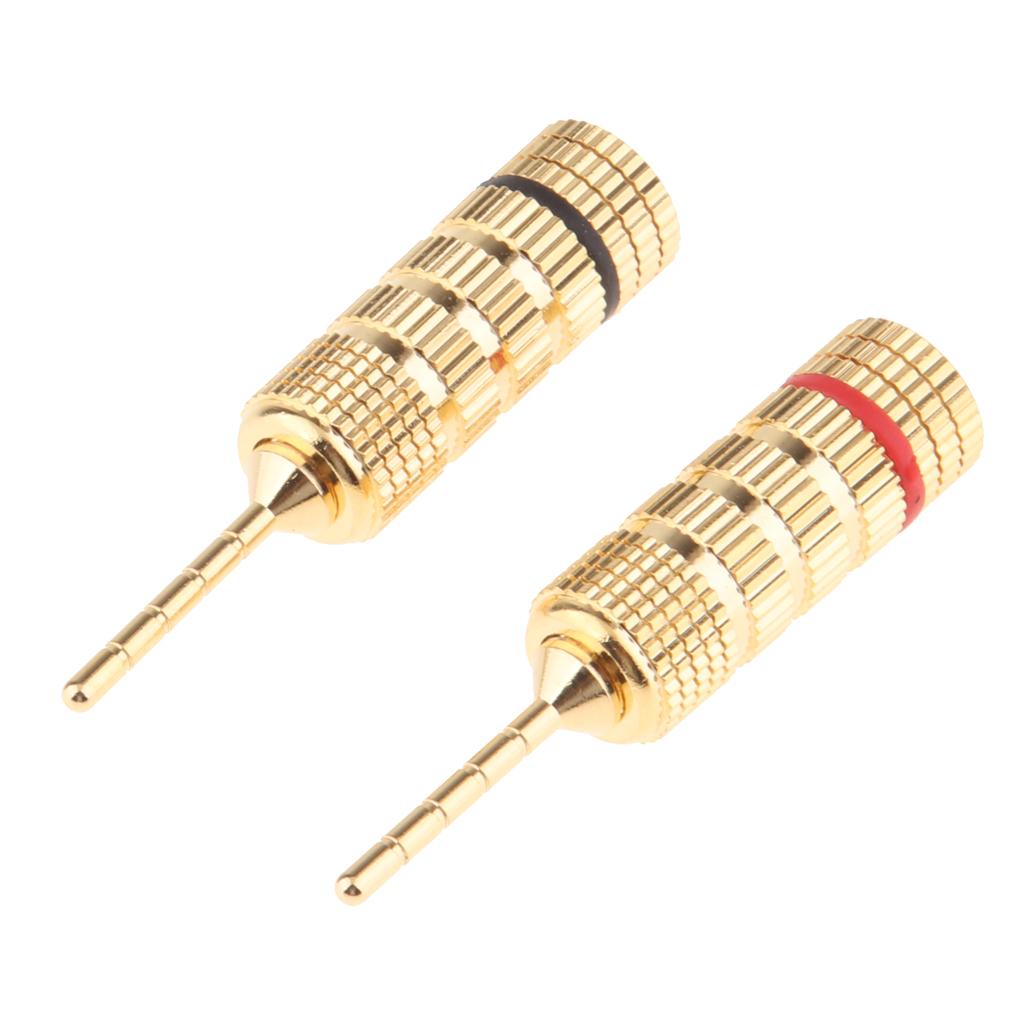 2x2Pieces 2mm Speaker Wire Pin Plug Banana Connector Screw Lock