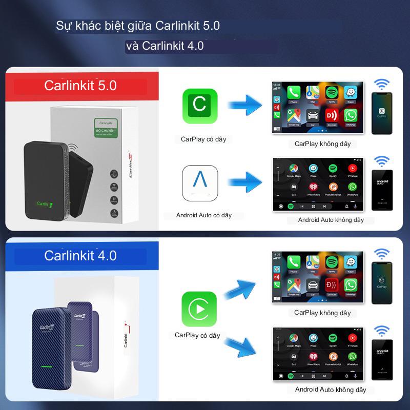 Carlinkit 5.0 2Air 2023 chuyển đổi Apple Carplay không dây + Android Auto Không dây 2 in 1 cho xe ô tô
