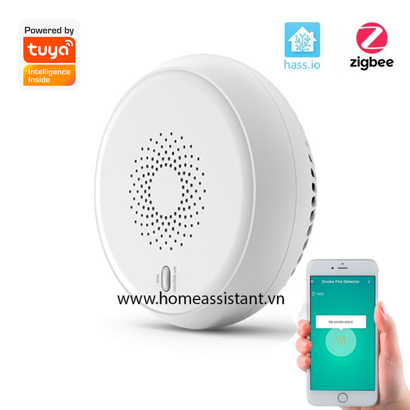 Đầu Cảm Biến Báo Khói Hỏa Hoạn Zigbee Tuya ZW05 (Hỗ trợ Home Assistant)