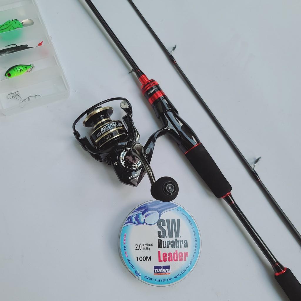 Bộ cần câu cá lure máy đứng độ dài từ 1m8 - 2m7 + máy kim loại + dây dù câu lure + hộp mồi lure phukiencaulure25