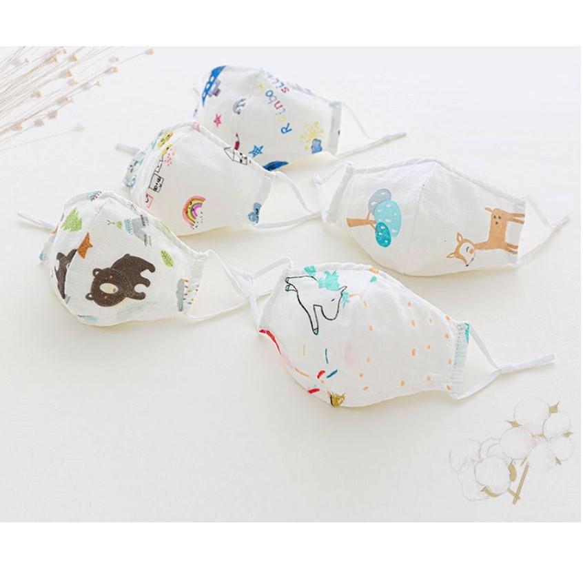 Khẩu Trang Vải Xô 4 lớp siêu mềm mịn Cho Bé Yêu