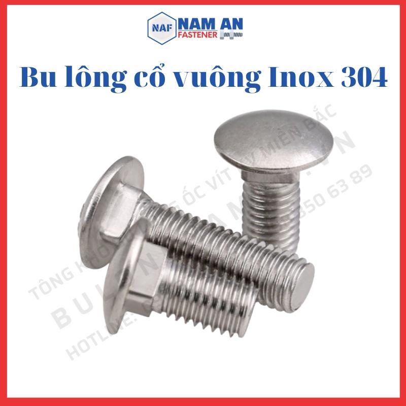 50 con Bu lông đầu tròn cổ vuông inox 304 M8x15 , bulong inox, bu lông cổ vuông chất liệu Inox 304