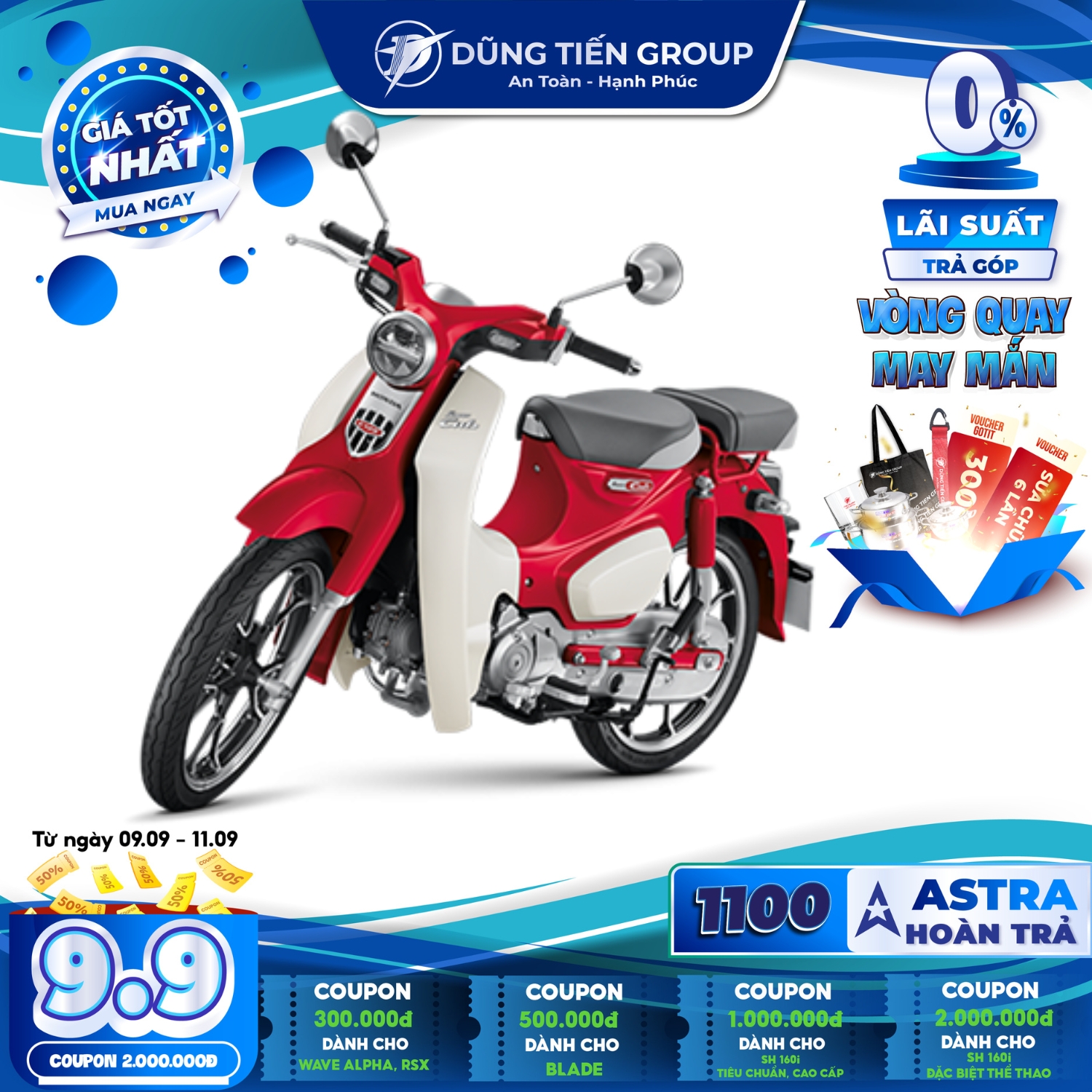 Xe Máy Honda Super Cub C125 - Phiên Bản Tiêu Chuẩn - Đỏ Trắng