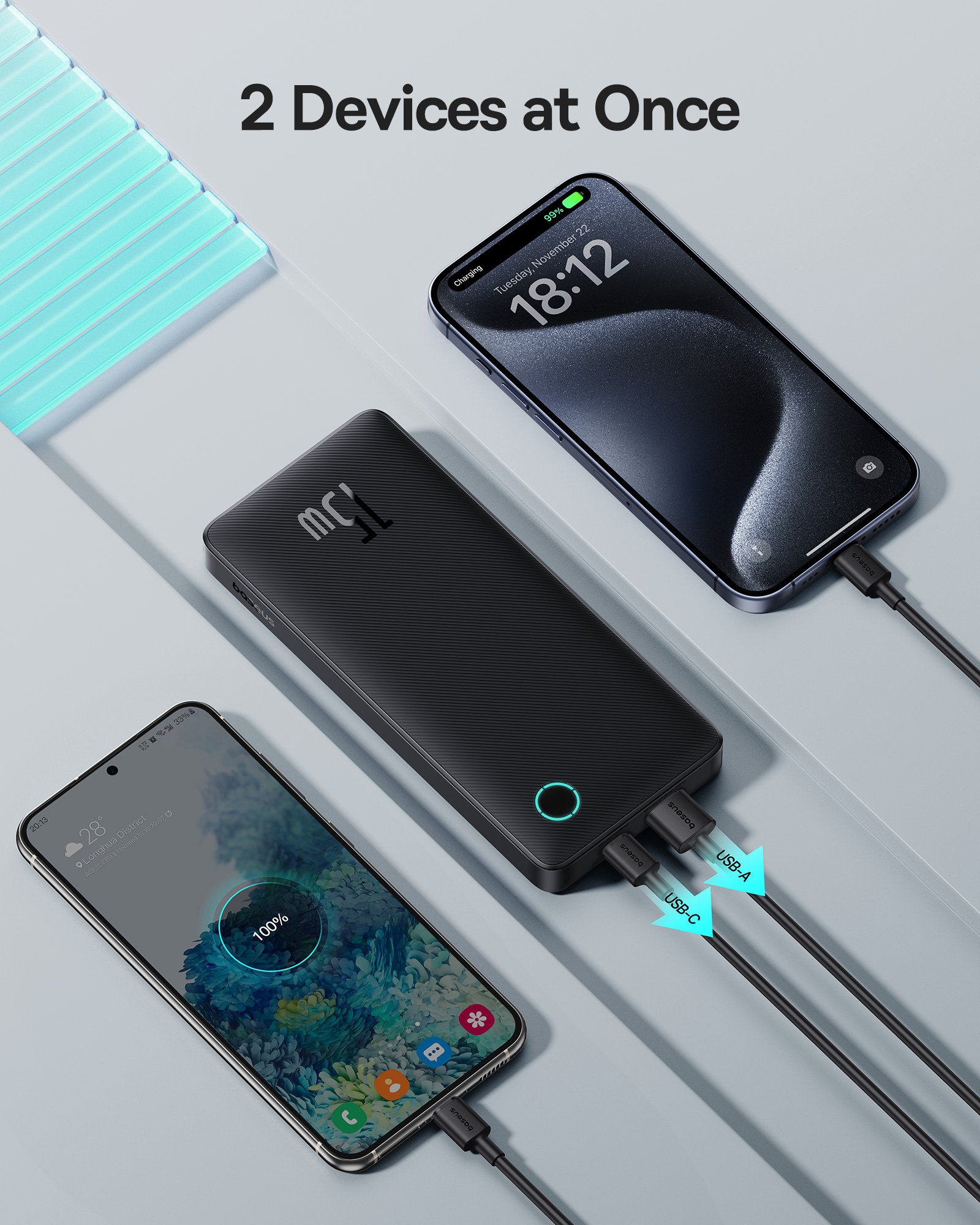 Pin Dự Phòng Baseus Airpow Lite Power Bank 10000mAh 15W (With Simple Series Data Cable USB to Type-C 30cm) - Hàng chính hãng