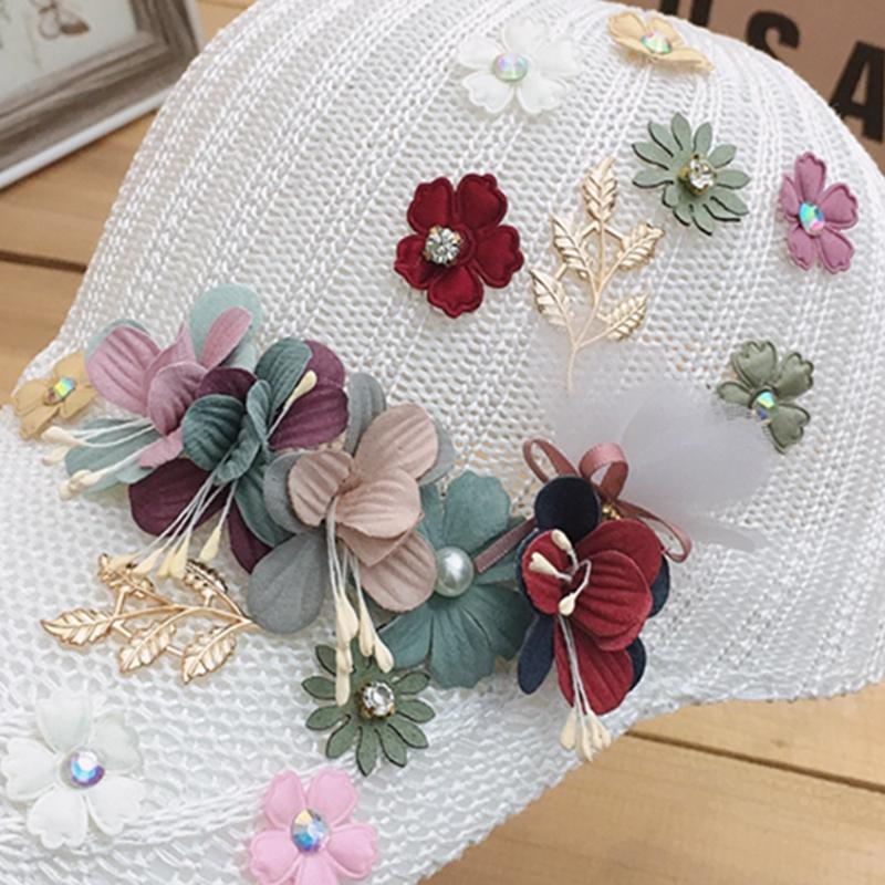 Nữ của Mũ Bóng Chày Nóng Kim Cương Hoa Bé Gái Mũ Snapback Người Phụ Nữ trai Nữ Lưới Mùa Hè Hat