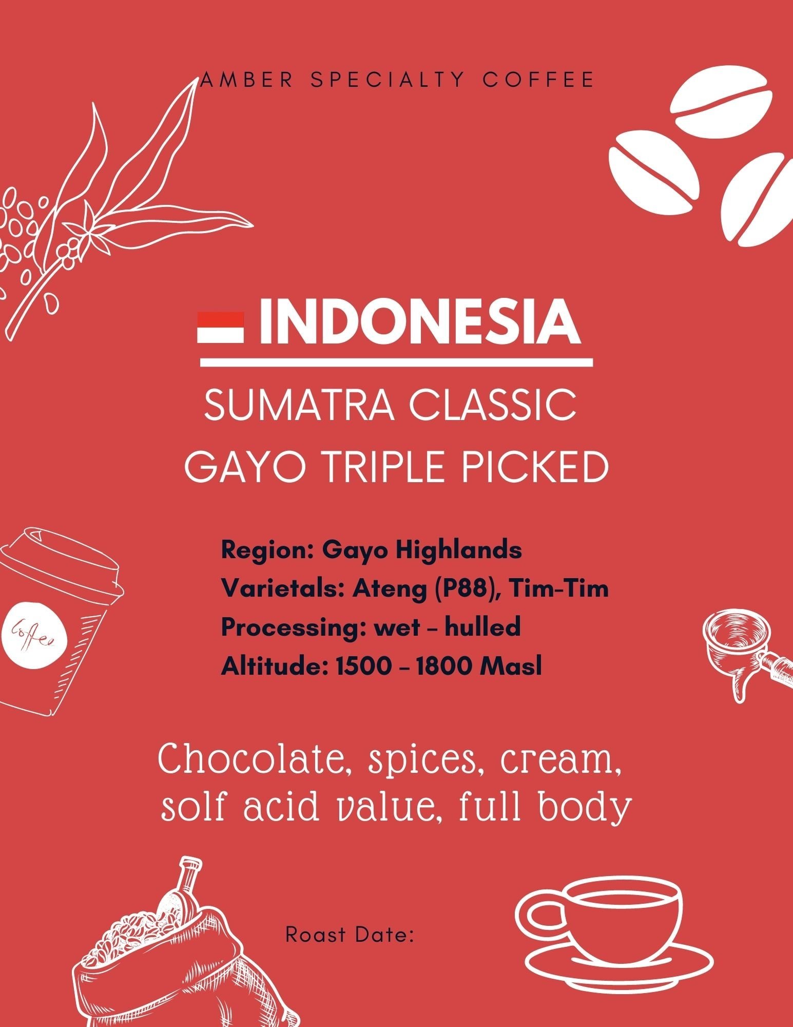 Cà phê Nhân xanh (Green Bean) Indonesia Sumatra Classic Gayo Triple Picked túi 1kg