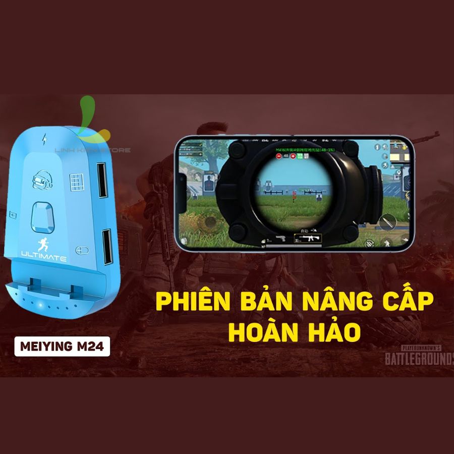 Bộ chuyển đổi chơi game Meiying M24 - Thiết bị hỗ trợ phím chuột ghìm tâm Ai kết nối điện thoại cực mướt - Hàng nhập khẩu