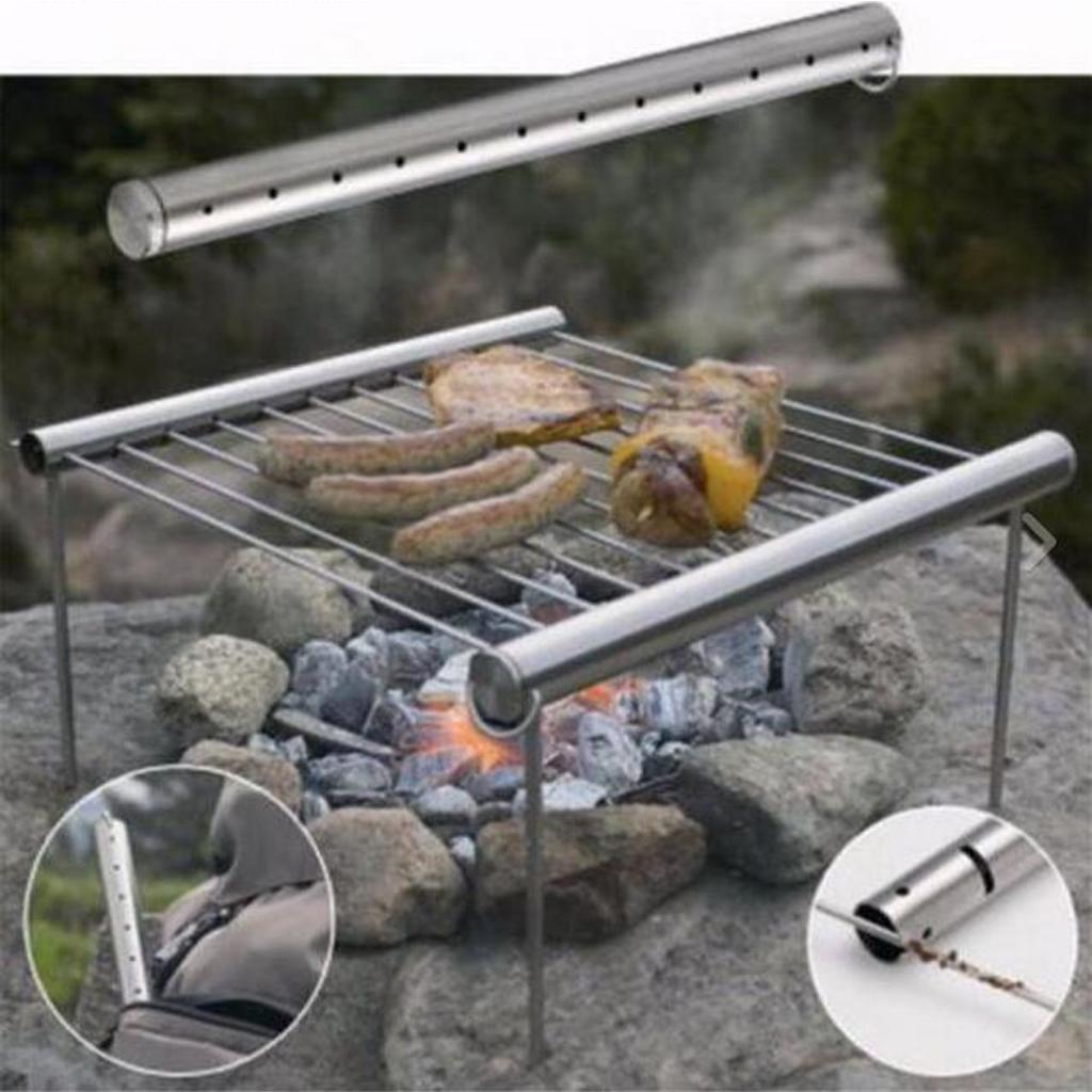BBQ Stainless Steel Compact Mini Pocket Park Grill For Outdoor Camping