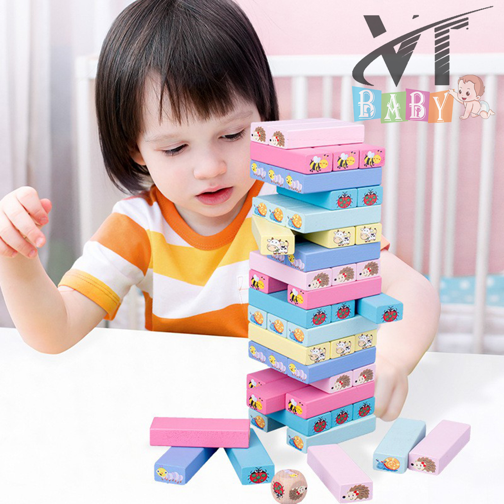 Bộ Đồ Chơi Rút Gỗ Số - Màu - Hình Động Vật Cao Cấp Cho Bé