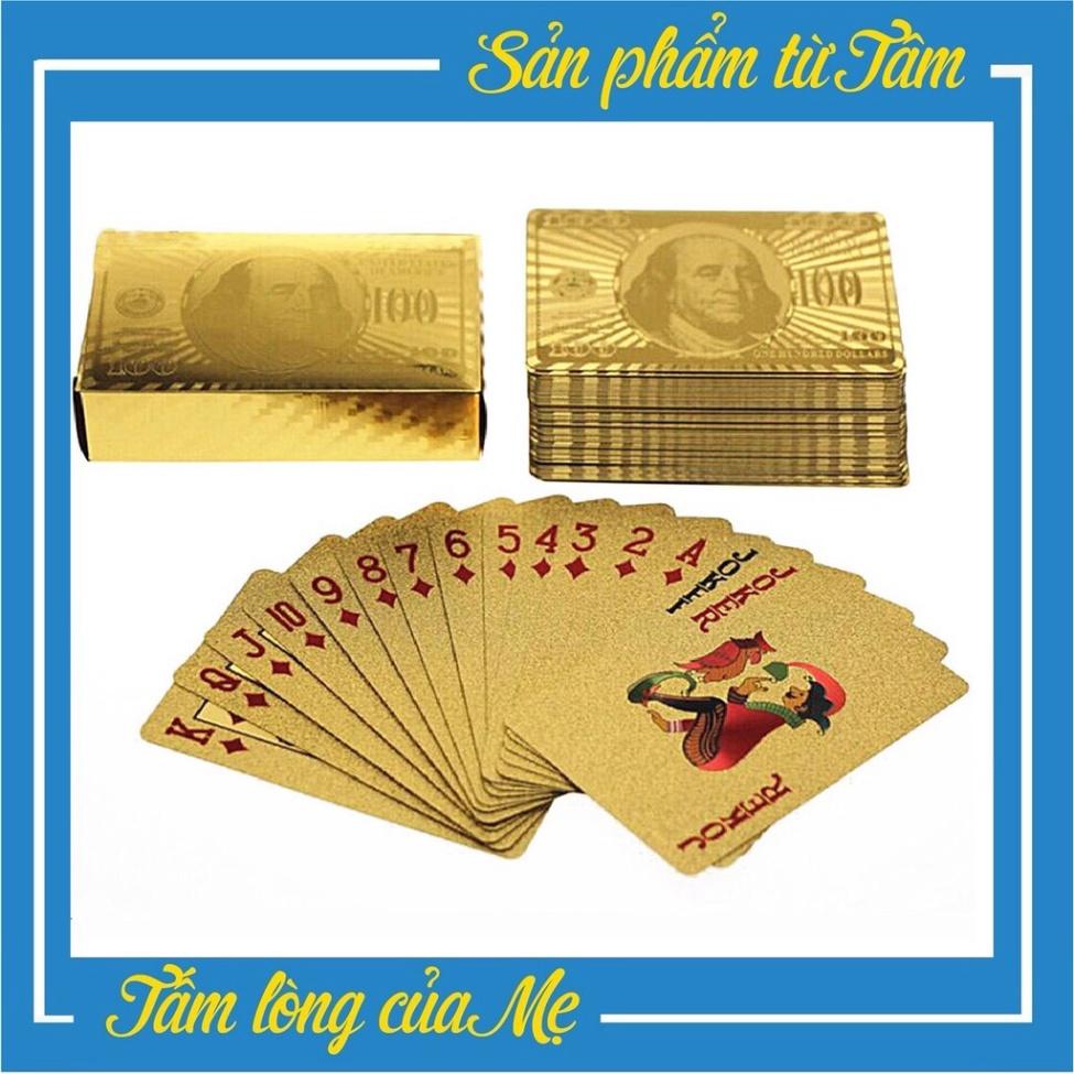 Bộ Bài Tây May Mắn 52 Lá Mạ Vàng 24k Độc Đáo Thiết Kế Chống Cong Vênh, Không Thấm Nước