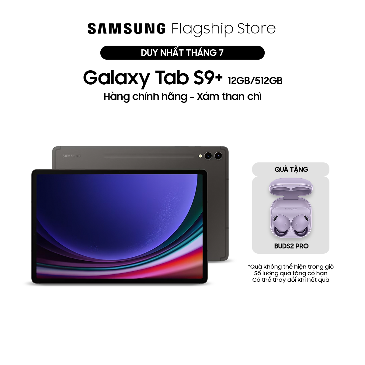 Máy tính bảng Samsung Galaxy Tab S9+ 5G 12GB_512GB - Hàng chính hãng