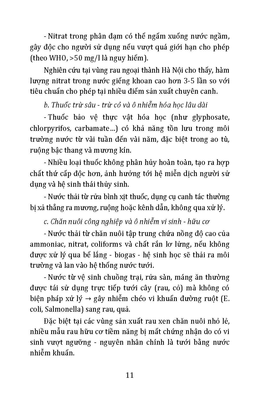 Nông Nghiệp Hữu Cơ - Canh Tác Tiết Kiệm Nước Và Xử Lý Nước Thải