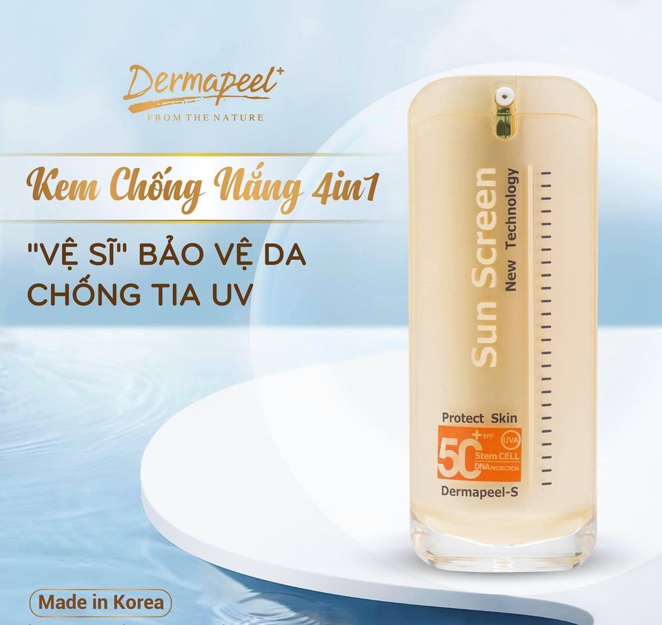 KEM CHỐNG NẮNG CAO CẤP DERMA PEEL+ SUN SCREEN SPF50+ Chống nắng Vật Lý - MAKUP Lớp Nền Hoàn Hảo - DƯỠNG DA HÀN QUỐC